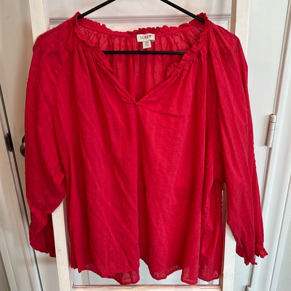 J. Crew Tops - J. Crew Women’s 2X Red Blouse